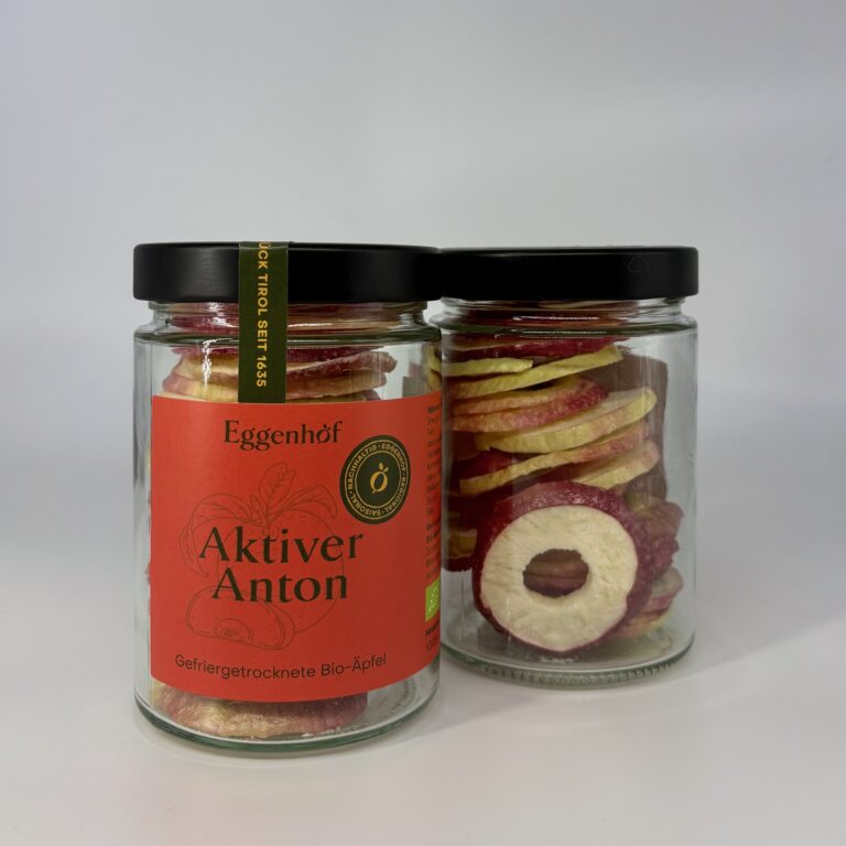 Gefriergetrocknete Äpfel „Aktiver Anton“ im Glas vom Eggenhof