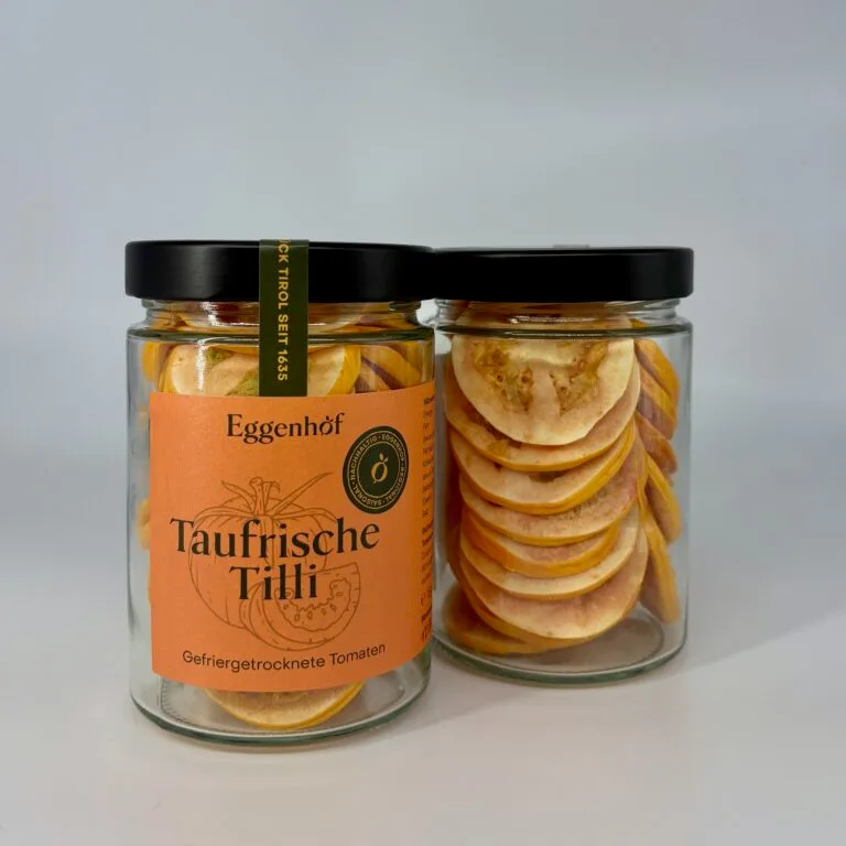 Gefriergetrocknete Tomaten „Taufrische Tilli“ im Glas vom Eggenhof