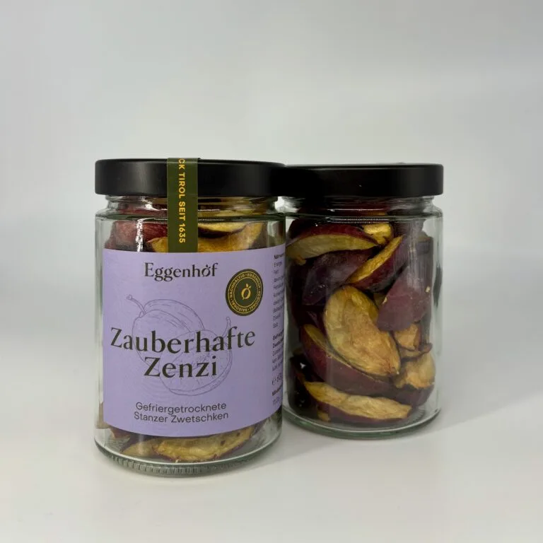 Gefriergetrocknete Zwetschken „Zauberhafte Zenzi“ im Glas vom Eggenhof