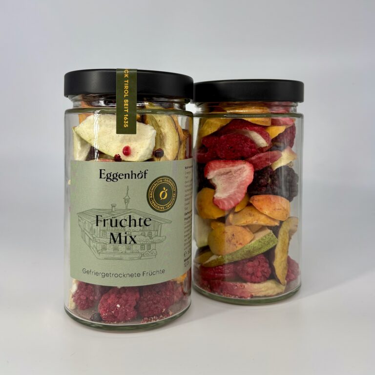 Großer Früchte Mix mit 7 gefriergetrockneten Früchten im Glas vom Eggenhof