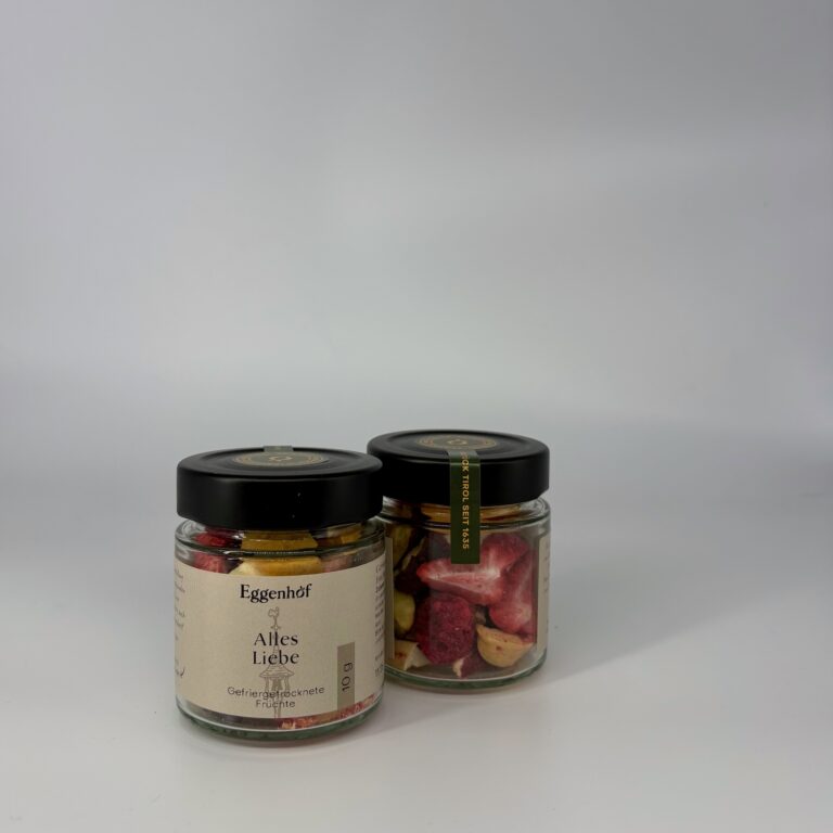 Früchte Mix Geschenk vom Eggenhof mit gefriergetrockneten Früchten im Glas