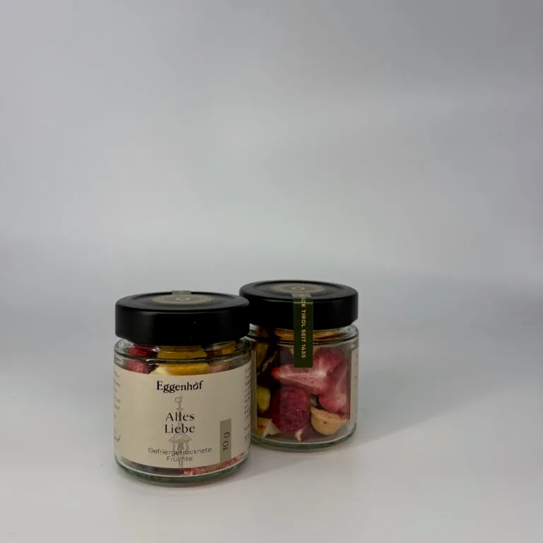 Früchte Mix Geschenk vom Eggenhof mit gefriergetrockneten Früchten im Glas