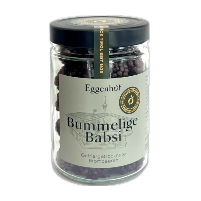 Glas mit gefriergetrockneten Brombeeren „Bummelige Babsi“ vom Eggenhof